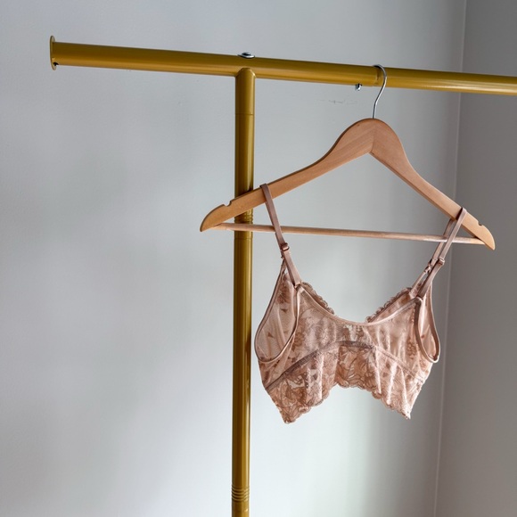 NWOT Aerie Elegant Lace Beige Bralette - Picture 3 of 4
